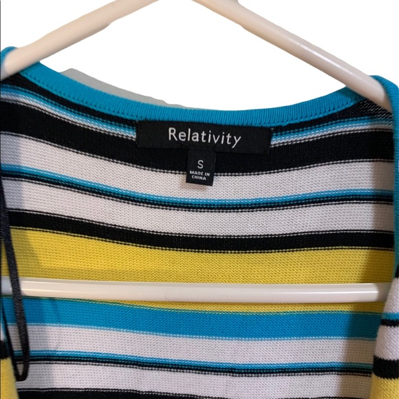 Relativity Women’s Multi-Colored Open-Front Long Cardigan - Picture 2 of 4